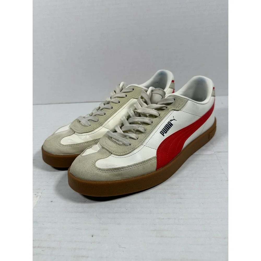 Puma Club li Era White For All Time Red Gum Sneakers 400237-01 Mens Size 9 Retro